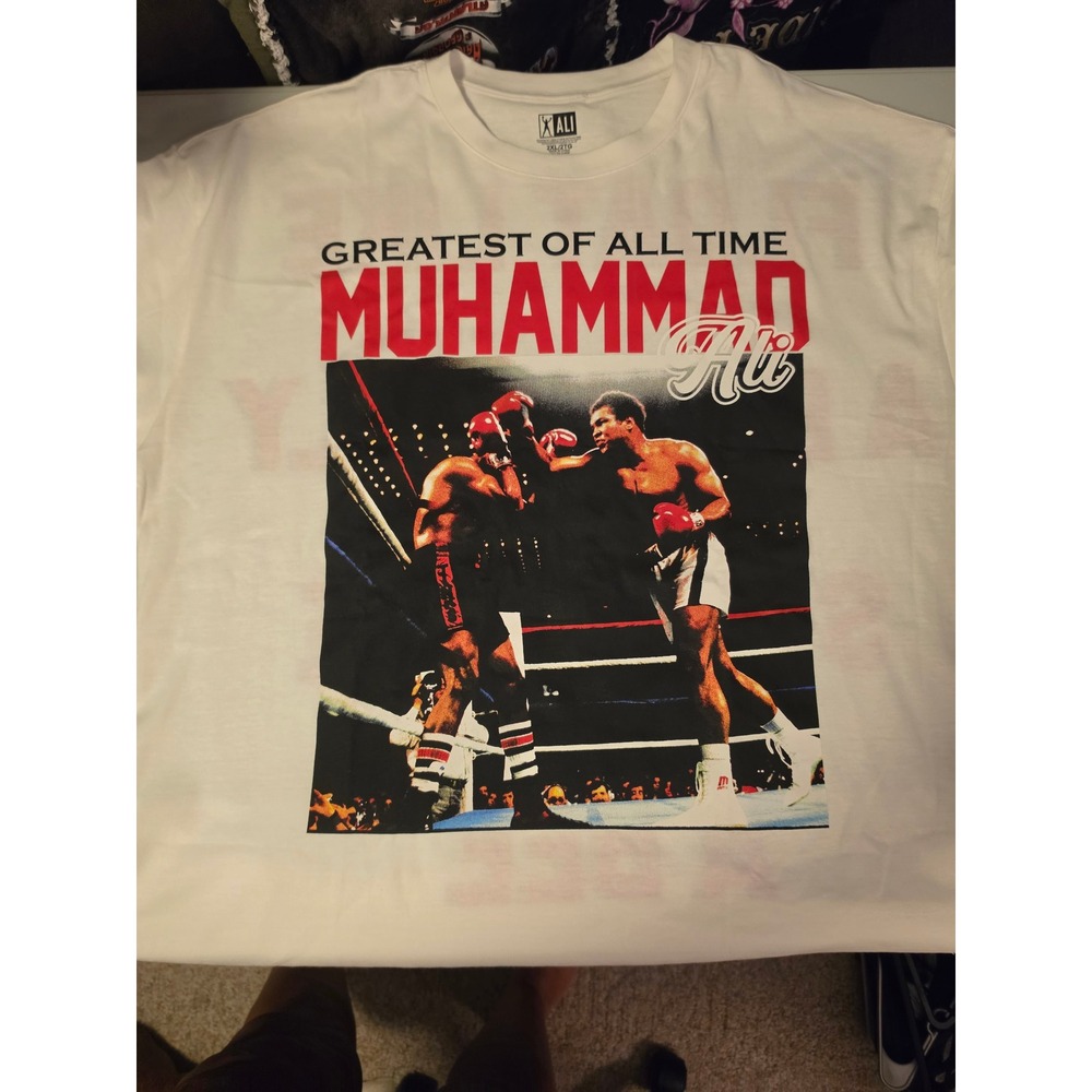 Muhammad Ali Greatest of All Time Graphic T-Shirt Mens 2XL White Float Like Bee